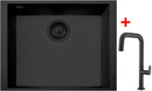 Sinks CUBE 490U BL Nanoblack + EVA P Nanoblack 